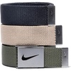 Nike Men’s 3 Pack Web Belt(Black/Cargo Khaki/Khaki)