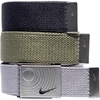 Nike Men’s 3 Pack Web Belt(Black/Grey/Olive  Af1 Outsole)