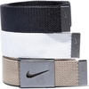 Nike Men’s 3 Pack Web Belt(White/Khaki/Black)