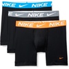 Nike Men’s Essential Micro Stretch Boxer Brief Underwear (3-Pack)(Black W/Photo Blue/ Cool Grey/ Total Orange)