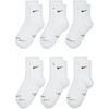 Nike Unisex Adult Everyday Plus M Crew (6 Pairs)(White/Black)