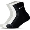 Nike Unisex Adult Everyday Plus M Crew (6 Pairs)(White/Grey Heather/Black)