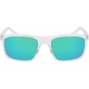 Nike Unisex Fire Large Polarized Rectangular Sunglasses(Clear / Polar Green Mirror)