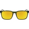Nike Unisex Rave Polarized Square Sunglasses(Medium Olive /Polar Orange Mir)