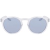 Nike Unisex Swerve Polarized Round Sunglasses(Clear/Polar Silver Flash)