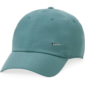 Nike Adult Dri-FIT Club Unstructured Metal Swoosh Cap Hat | Mens and Womens(Mineral Slate/Metallic Silver)