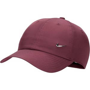 Nike Adult Dri-FIT Club Unstructured Metal Swoosh Cap Hat | Mens and Womens(Pink Smoke/Metallic Gold)