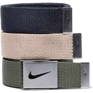 Nike Men’s 3 Pack Web Belt(Black/Cargo Khaki/Khaki)