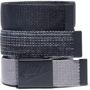 Nike Men’s 3 Pack Web Belt(Black/Grey/Black Multi  Futura)