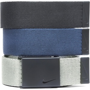 Nike Men’s 3 Pack Web Belt(Black/Grey/Navy  Matte Black)