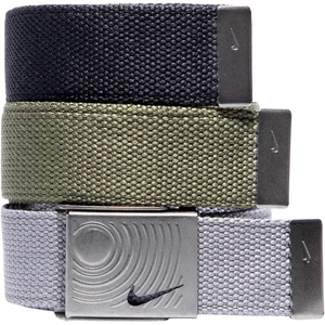 Nike Men’s 3 Pack Web Belt(Black/Grey/Olive  Af1 Outsole)