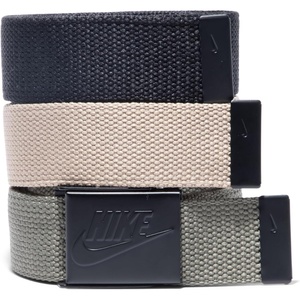 Nike Men’s 3 Pack Web Belt(Black/Olive/Khaki  Futura)
