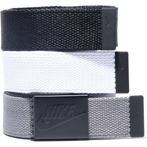 Nike Men’s 3 Pack Web Belt(Black/White/Grey  Futura)