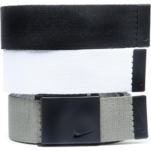 Nike Men’s 3 Pack Web Belt(Black/White/Grey  Matte Black)