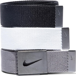 Nike Men’s 3 Pack Web Belt(White/Gray/Black)