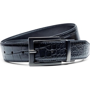 Nike Men’s Classic Reversible Belt(Black Croc Texture/Black)