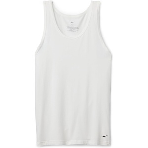 Nike Men’s Essential Cotton Stretch Tank Undershirts (2-Pack)(White/White)