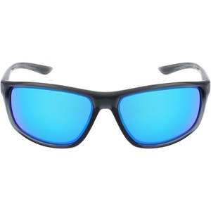 Nike Unisex Adrenaline Mirrored Rectangular Sunglasses(Dark Grey/Grey/Blue Mirror)