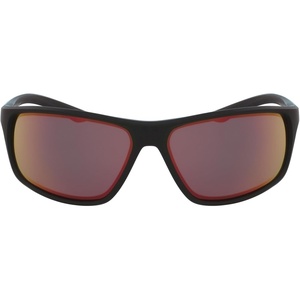 Nike Unisex Adrenaline Mirrored Rectangular Sunglasses(Matte Black/Grey W/ Infrare)