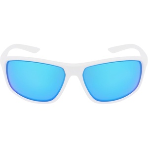 Nike Unisex Adrenaline Mirrored Rectangular Sunglasses(White/Grey/Blue Mirror)