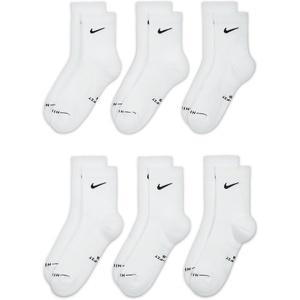 Nike Unisex Adult Everyday Plus M Crew (6 Pairs)(White/Black)
