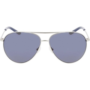 Nike Unisex Chance Aviator Sunglasses(Satin Silver / Blue)