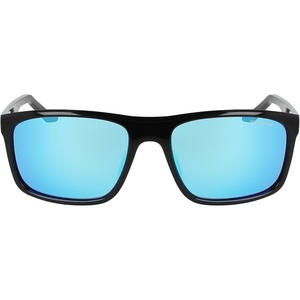 Nike Unisex Fire Large Polarized Rectangular Sunglasses(Black / Polar Blue Mirror)