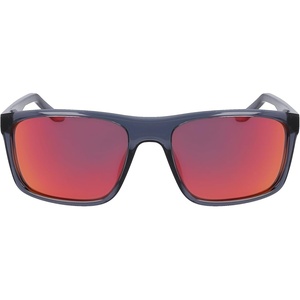 Nike Unisex Fire Large Polarized Rectangular Sunglasses(Dark Grey/Polar Red Flash)
