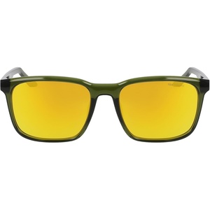 Nike Unisex Rave Polarized Square Sunglasses(Medium Olive /Polar Orange Mir)