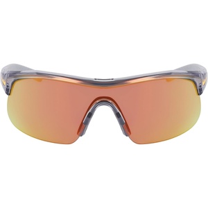 Nike Unisex Show X1 Rectangular Sunglasses(Shiny Wolf Grey/Orange Mirror)