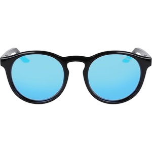 Nike Unisex Swerve Polarized Round Sunglasses(Black / Polar Blue Mirror)