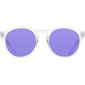 Nike Unisex Swerve Polarized Round Sunglasses(Clear / Polar Purple Mirror)