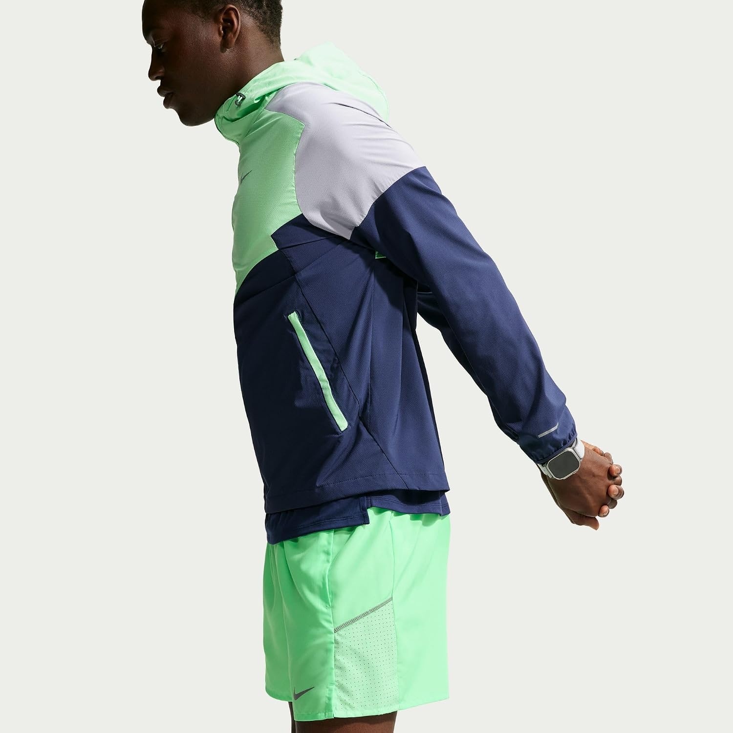 image:imageNike Mens Miler DriFIT 5 BriefLined Running ShortsIllusion GreenReflective Silver