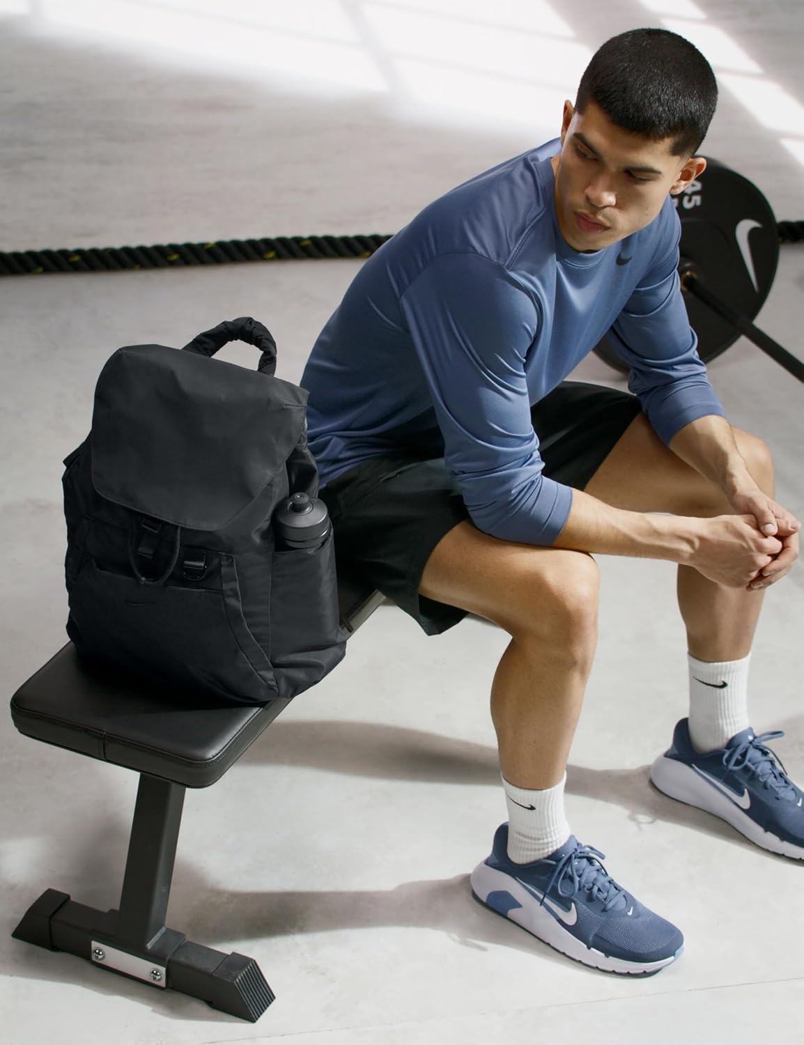 image:imageNike Unisex Adult Fitness One Backpack 25L Mens and WomensBlackIron GreyBlack