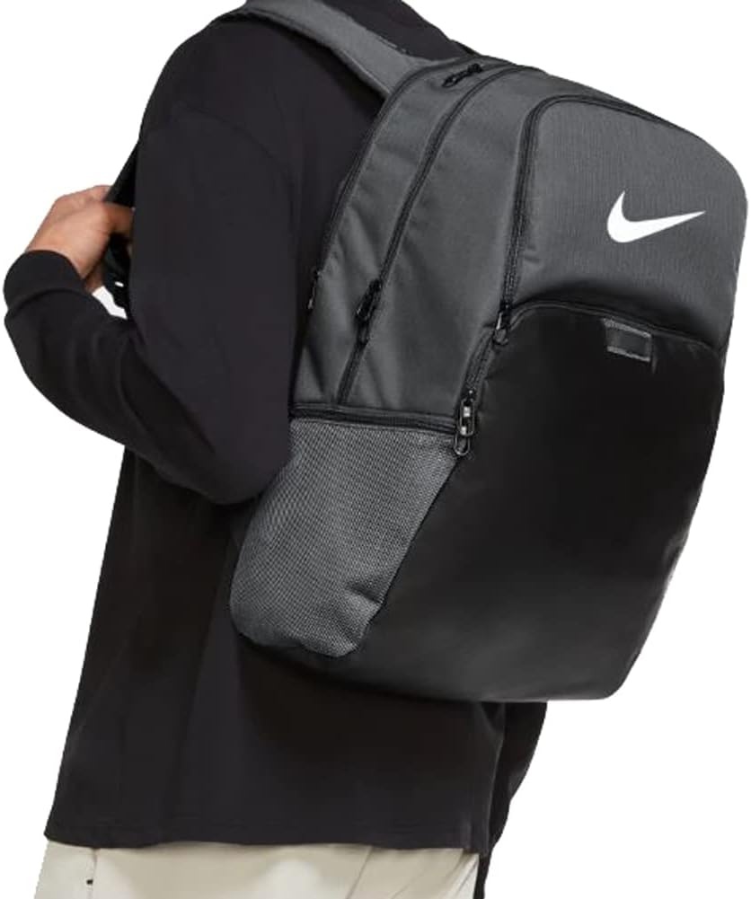 image:imageNike Unisex Adult Gameday Brasilia 95 Training Backpack 24L or 30L Mens and WomensIron GreyBlackWhite