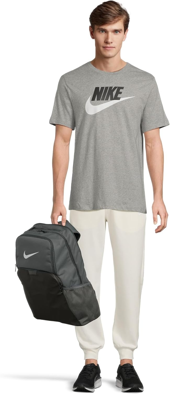 image:imageNike Unisex Adult Gameday Brasilia 95 Training Backpack 24L or 30L Mens and WomensIron GreyBlackWhite