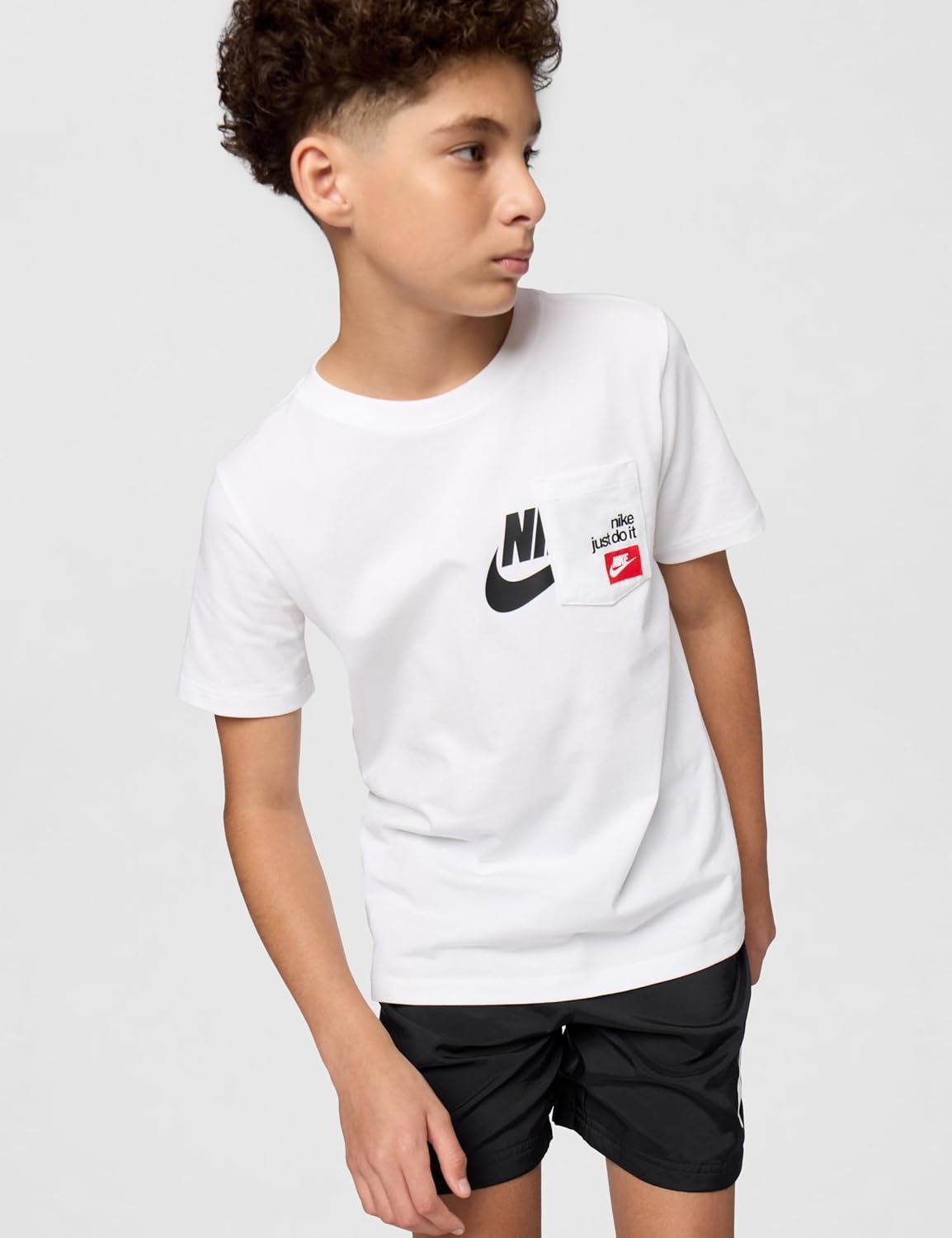 image:imageNike Unisex Big Kids Sportswear Club TShirt with Pocket Boys and GirlsWhite