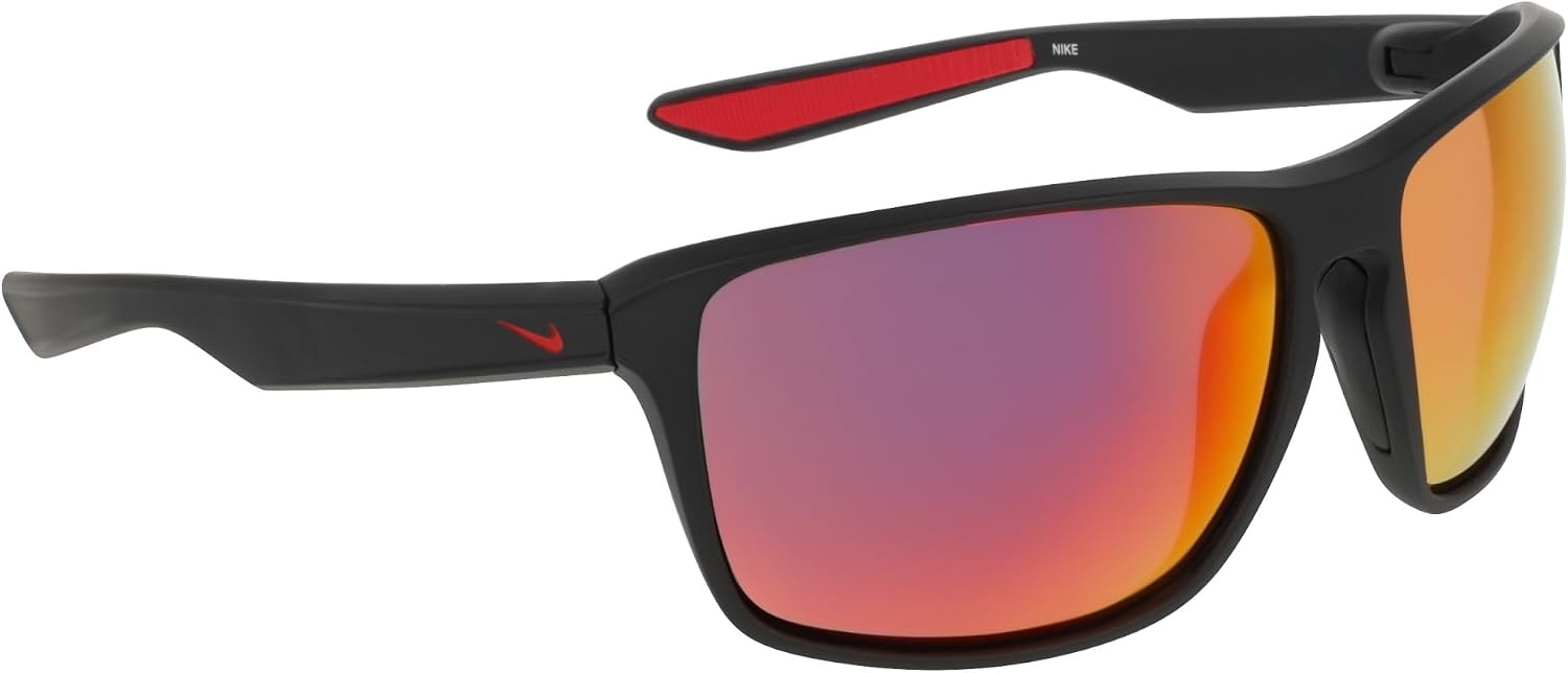 image:imageNike mens Nike Premier Zone Square SunglassesMatte Black Red Mirror