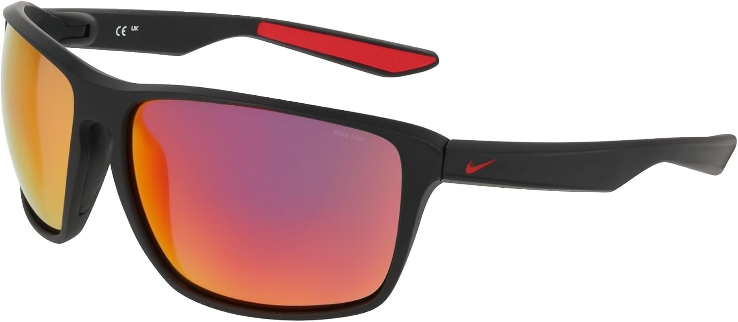 image:imageNike mens Nike Premier Zone Square SunglassesMatte Black Red Mirror