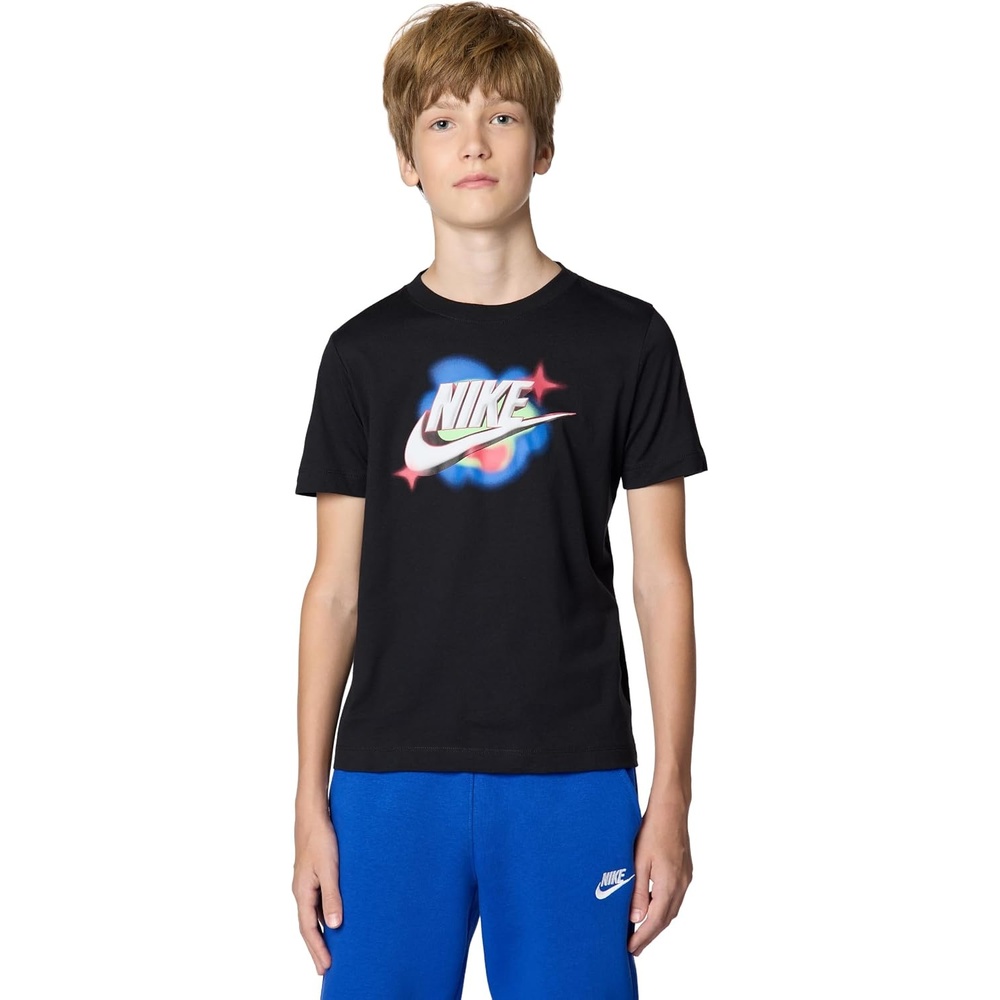 image:imageNike Big Kids Sportswear Club Graphic TShirt Large Swoosh  Boys GirlsBlack3d