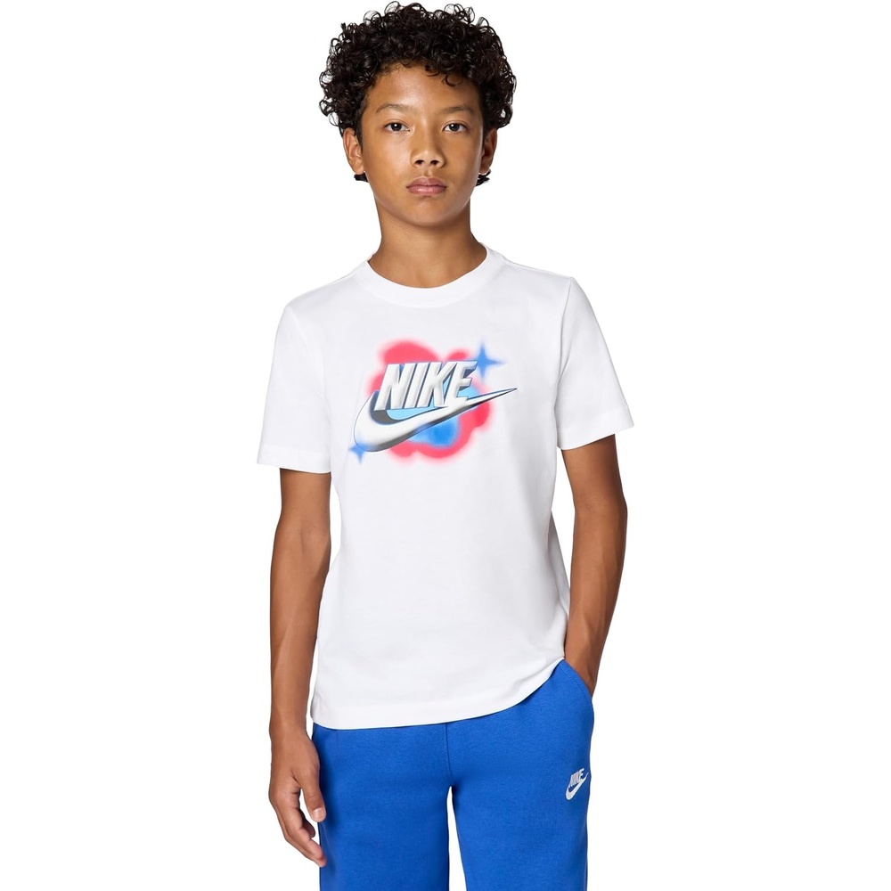 image:imageNike Big Kids Sportswear Club Graphic TShirt Large Swoosh Boys GirlsWhite3d