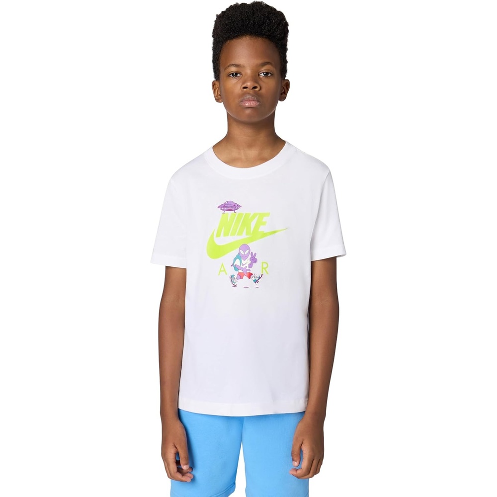 image:imageNike Big Kids Sportswear Club Graphic TShirt Large Swoosh Boys GirlsWhiteAlien