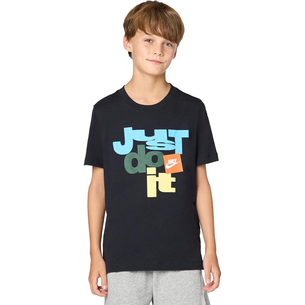 image:imageNike Big Kids Sportswear Club Just Do It Graphic TShirt Boys and GirlsBlackCf
