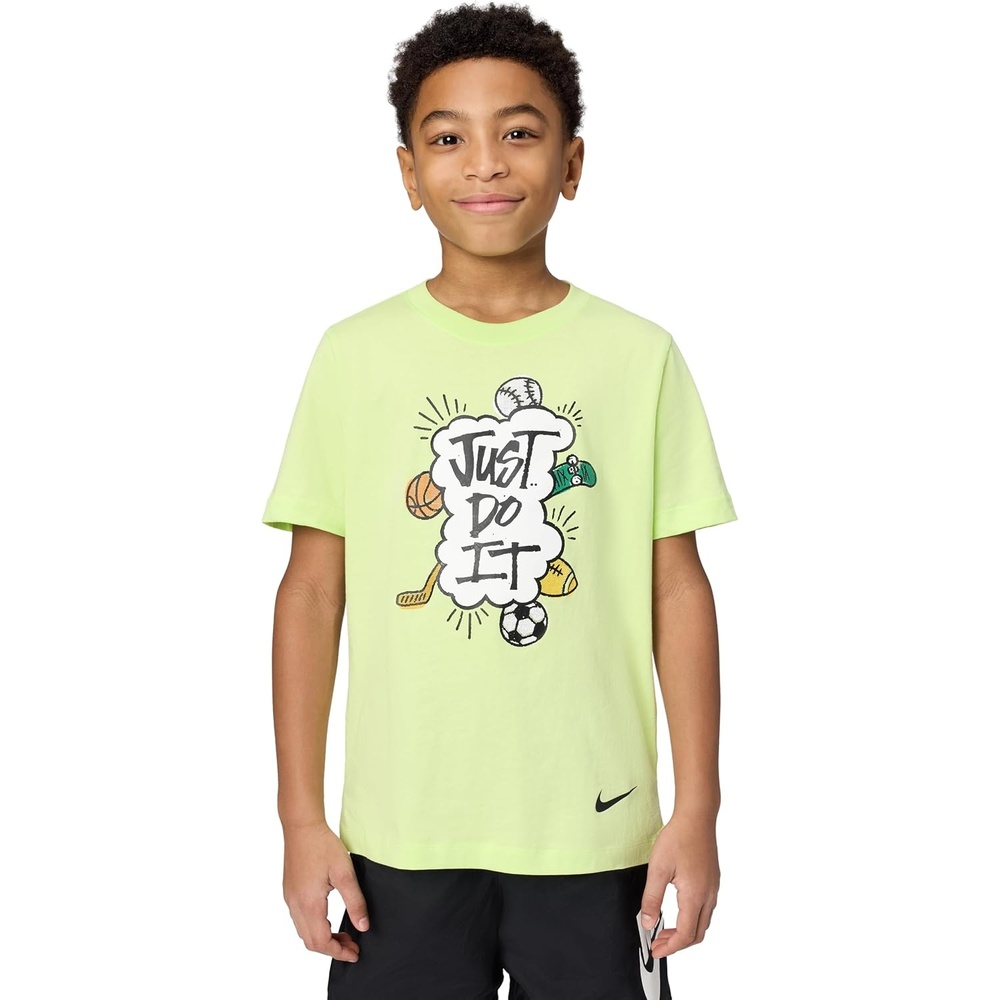 image:imageNike Big Kids Sportswear Club Just Do It Graphic TShirt  Boys and GirlsLight Liquid Lime