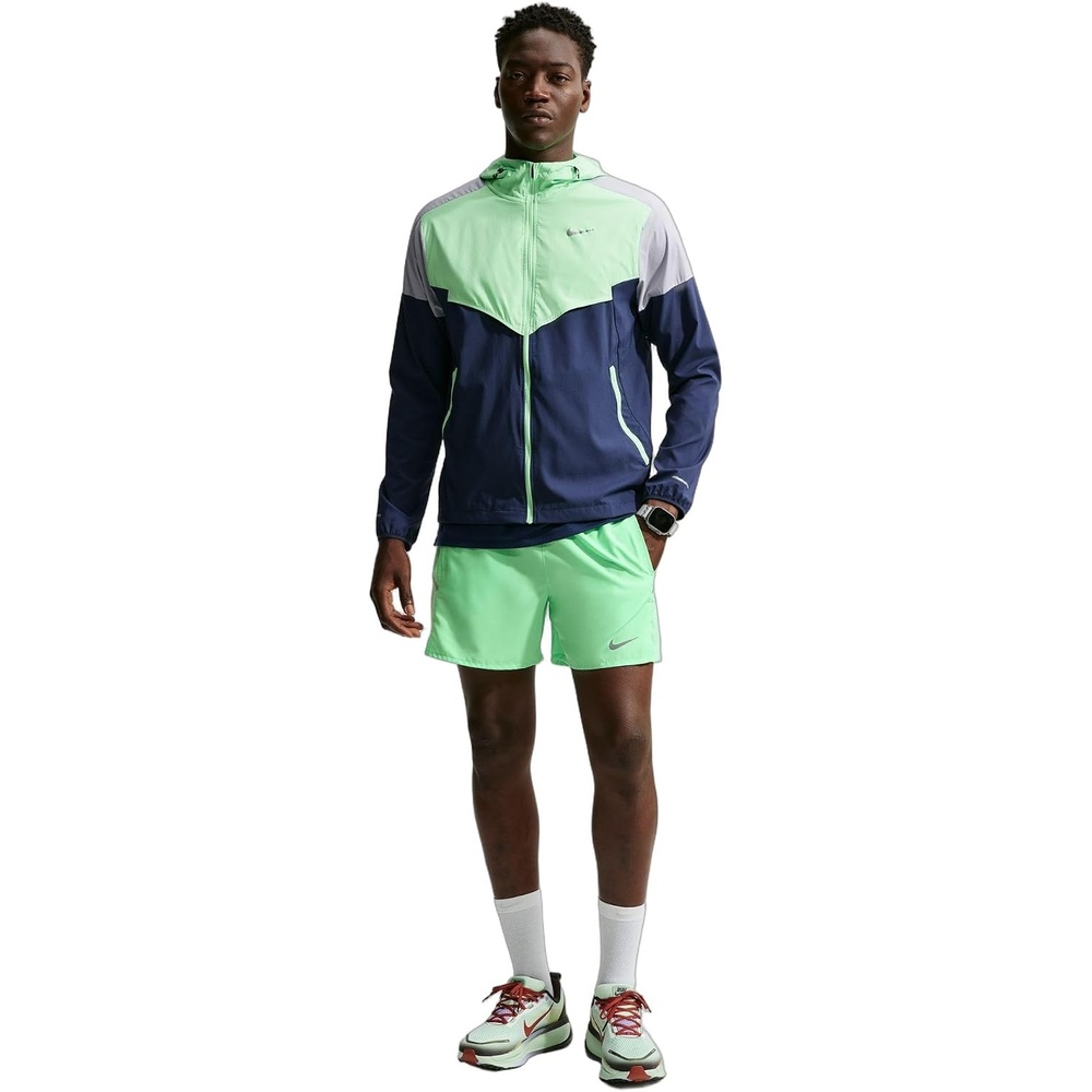 image:imageNike Mens Miler DriFIT 5 BriefLined Running ShortsIllusion GreenReflective Silver