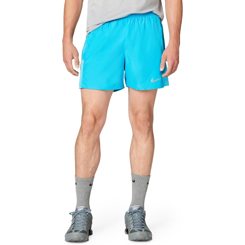 image:imageNike Mens Miler DriFIT 5 BriefLined Running ShortsLight Current BlueReflective Silver