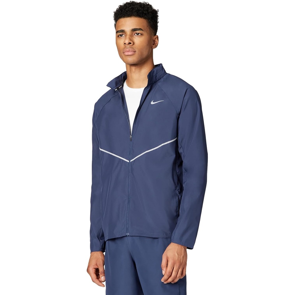 image:imageNike Mens Miler Uv Repel Running JacketMidnight NavyReflective Silver