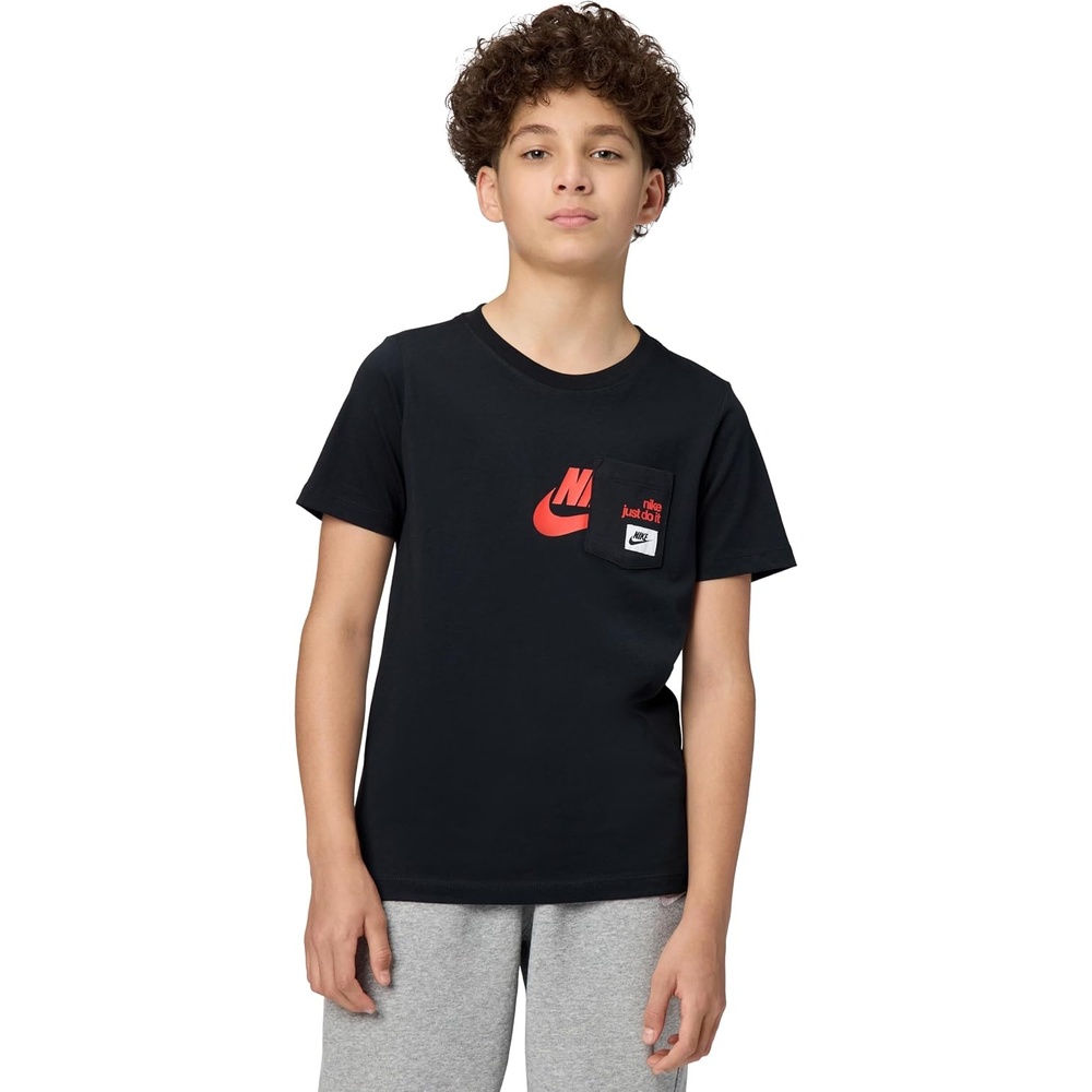 image:imageNike Unisex Big Kids Sportswear Club TShirt with Pocket  Boys and GirlsBlack
