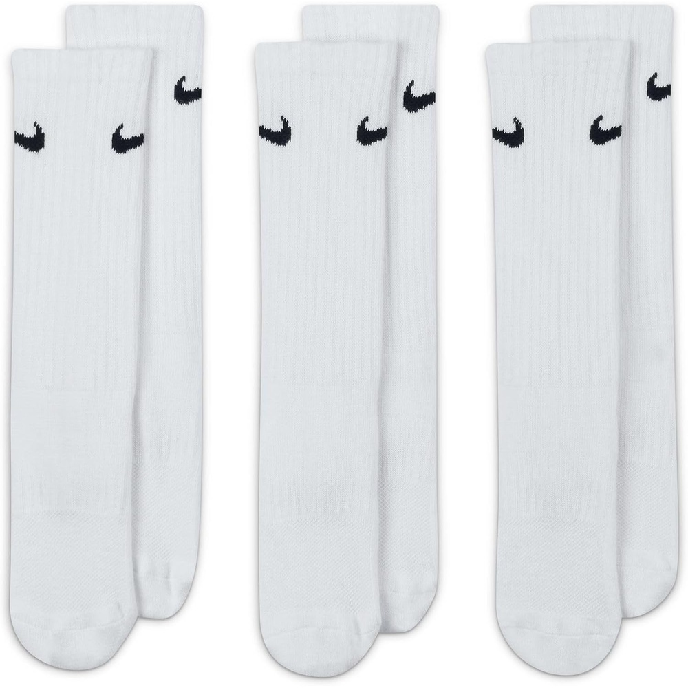 image:imageNike Unisex Kids Everyday Cushioned Crew Socks 3Packs Boys and GirlsWhiteBlack