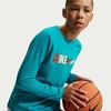 Nike Big Kids’ Club Basketball Max90 Long-Sleeve T-Shirt – Boys and Girls(Energy)